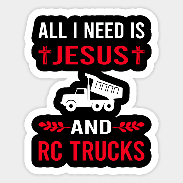 I Need Jesus And RC Truck Trucks Sticker by Bourguignon Aror